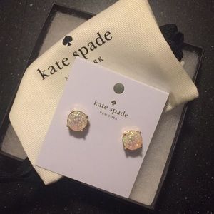kate spade small square glitter stud earrings